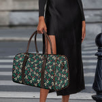 Christmas Floral Dragonfly Pattern Print Duffle Bag