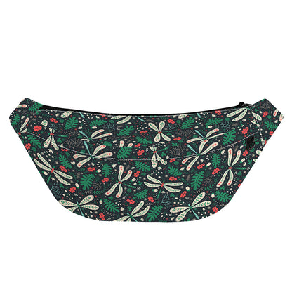 Christmas Floral Dragonfly Pattern Print Fanny Pack