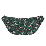 Christmas Floral Dragonfly Pattern Print Fanny Pack