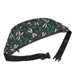 Christmas Floral Dragonfly Pattern Print Fanny Pack
