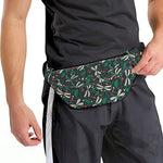 Christmas Floral Dragonfly Pattern Print Fanny Pack