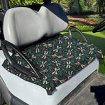 Christmas Floral Dragonfly Pattern Print Golf Cart Seat Cover