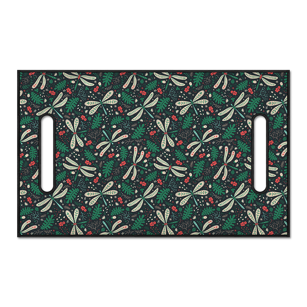 Christmas Floral Dragonfly Pattern Print Golf Cart Seat Cover
