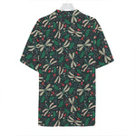 Christmas Floral Dragonfly Pattern Print Hawaiian Shirt