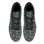 Christmas Floral Dragonfly Pattern Print High Top Leather Sneakers