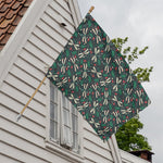 Christmas Floral Dragonfly Pattern Print House Flag