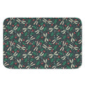 Christmas Floral Dragonfly Pattern Print Indoor Door Mat