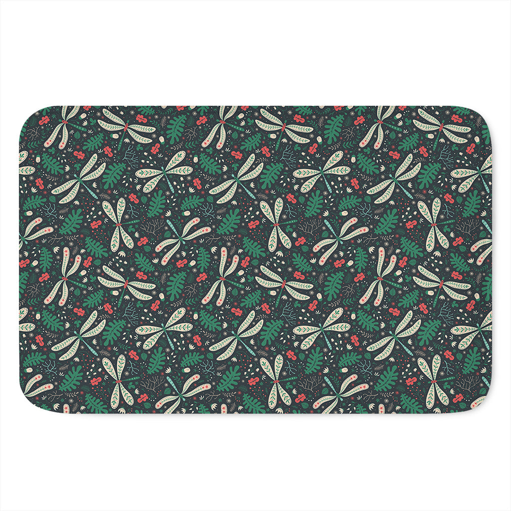 Christmas Floral Dragonfly Pattern Print Indoor Door Mat