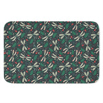 Christmas Floral Dragonfly Pattern Print Indoor Door Mat
