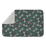 Christmas Floral Dragonfly Pattern Print Indoor Door Mat