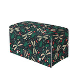 Christmas Floral Dragonfly Pattern Print Leather Tissue Box Cover