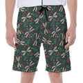 Christmas Floral Dragonfly Pattern Print Men's Beach Shorts