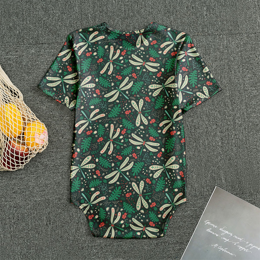 Christmas Floral Dragonfly Pattern Print Men's Bodysuit