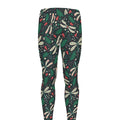 Christmas Floral Dragonfly Pattern Print Men's Leggings