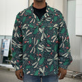 Christmas Floral Dragonfly Pattern Print Men's Shirt Jacket