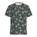 Christmas Floral Dragonfly Pattern Print Men's Athletic T-Shirt