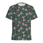 Christmas Floral Dragonfly Pattern Print Men's Sports T-Shirt