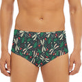 Christmas Floral Dragonfly Pattern Print Men's Triangle Swim Briefs