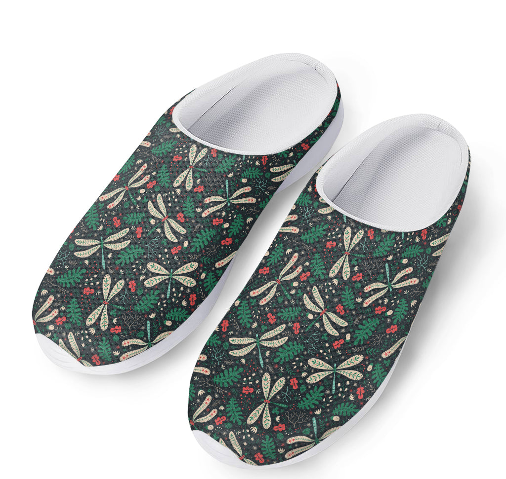 Christmas Floral Dragonfly Pattern Print Mesh Casual Shoes