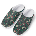 Christmas Floral Dragonfly Pattern Print Mesh Casual Shoes