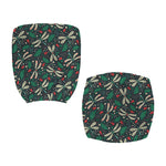 Christmas Floral Dragonfly Pattern Print Office Chair Cover