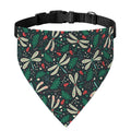 Christmas Floral Dragonfly Pattern Print Over The Collar Dog Bandana