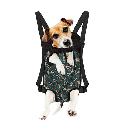 Christmas Floral Dragonfly Pattern Print Pet Carrier Backpack