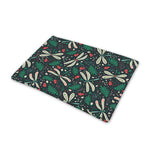 Christmas Floral Dragonfly Pattern Print Pet Cooling Mat Cover