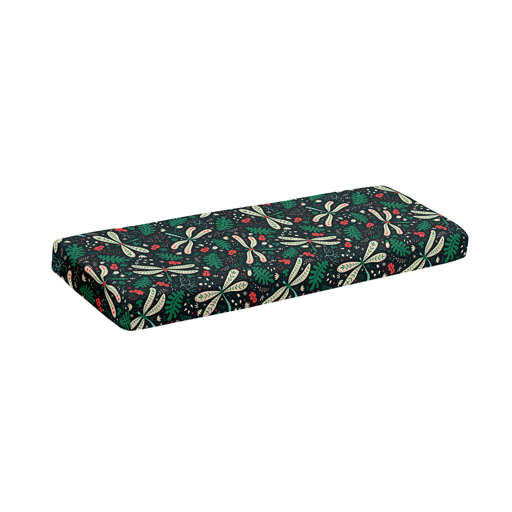 Christmas Floral Dragonfly Pattern Print Piano Keyboard Cover