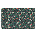 Christmas Floral Dragonfly Pattern Print Polyester Doormat