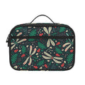 Christmas Floral Dragonfly Pattern Print Portable Lunch Bag