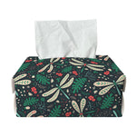 Christmas Floral Dragonfly Pattern Print Rectangle Tissue Box Cover