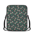 Christmas Floral Dragonfly Pattern Print Rectangular Crossbody Bag