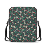 Christmas Floral Dragonfly Pattern Print Rectangular Crossbody Bag