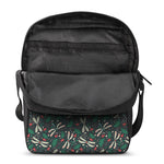 Christmas Floral Dragonfly Pattern Print Rectangular Crossbody Bag