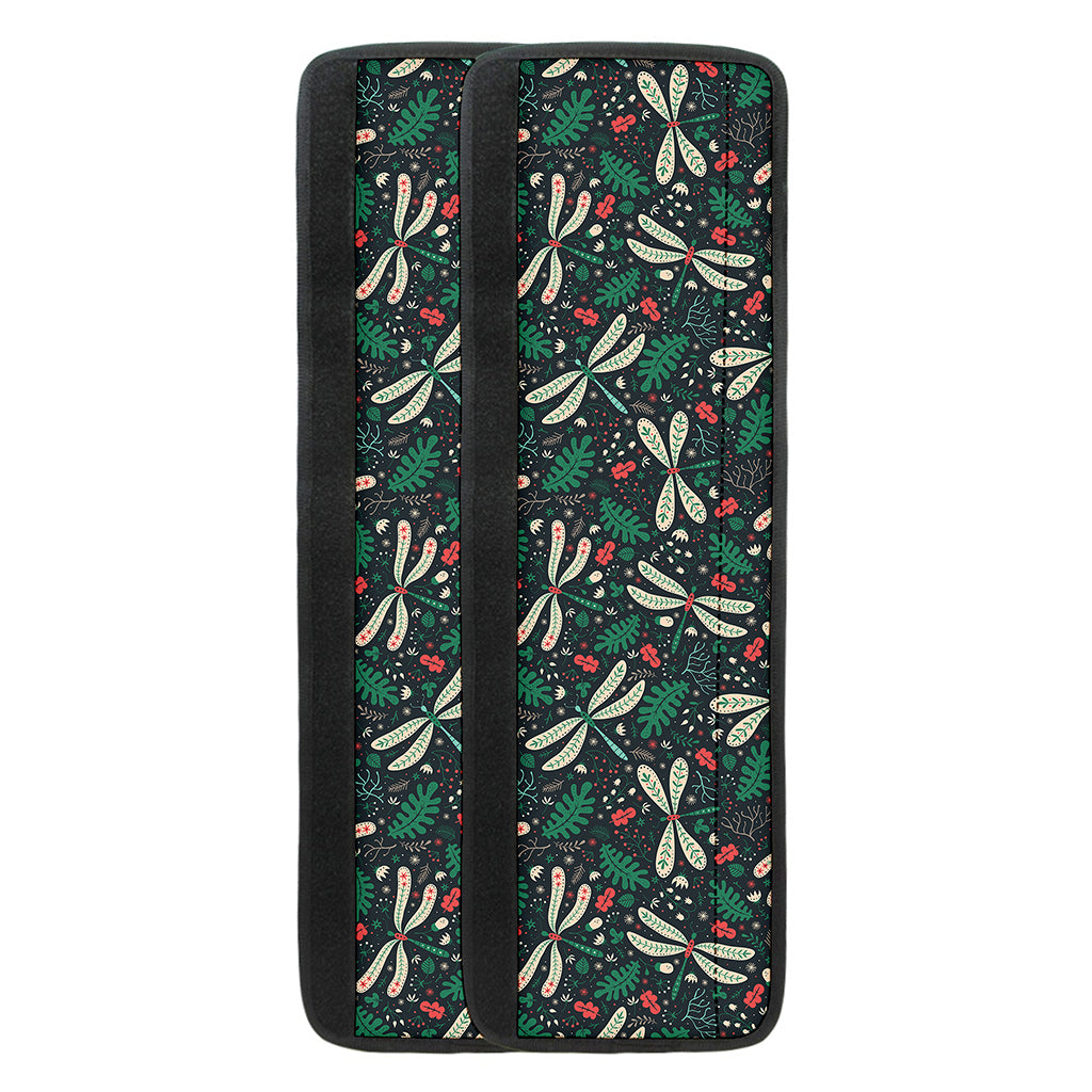Christmas Floral Dragonfly Pattern Print Refrigerator Handle Covers