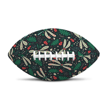 Christmas Floral Dragonfly Pattern Print Rugby Ball