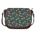 Christmas Floral Dragonfly Pattern Print Saddle Bag