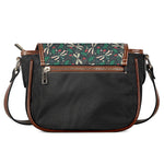 Christmas Floral Dragonfly Pattern Print Saddle Bag