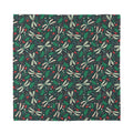 Christmas Floral Dragonfly Pattern Print Silk Bandana