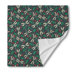 Christmas Floral Dragonfly Pattern Print Silk Bandana
