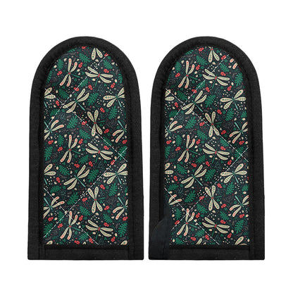 Christmas Floral Dragonfly Pattern Print Skillet Handle Cover