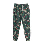 Christmas Floral Dragonfly Pattern Print Sweatpants