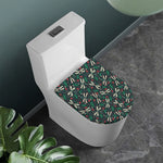 Christmas Floral Dragonfly Pattern Print Toilet Lid Cover