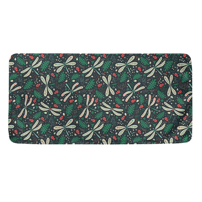 Christmas Floral Dragonfly Pattern Print Towel