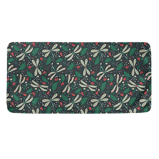 Christmas Floral Dragonfly Pattern Print Towel