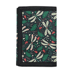 Christmas Floral Dragonfly Pattern Print Trifold Wallet