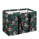 Christmas Floral Dragonfly Pattern Print Utility Tote Bag