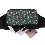 Christmas Floral Dragonfly Pattern Print Waist Bag