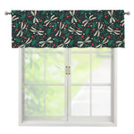 Christmas Floral Dragonfly Pattern Print Window Valance